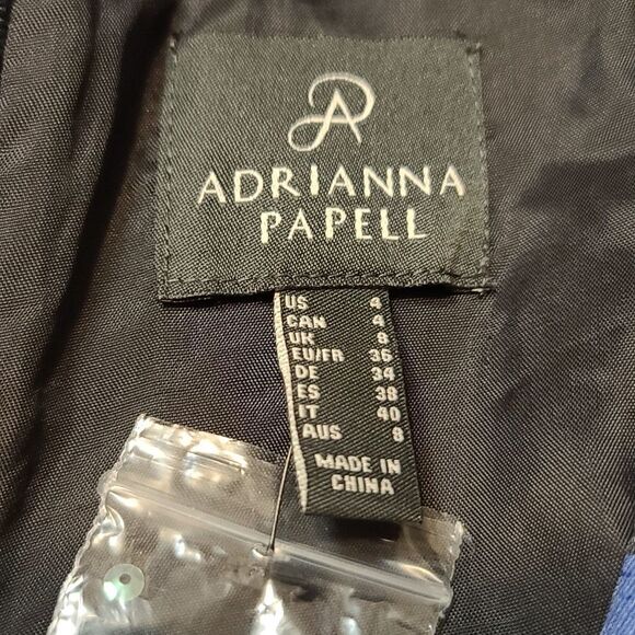 Adrianna Papell Blue Floral Cocktail Dress NEW Size 4 - Picture 10 of 12